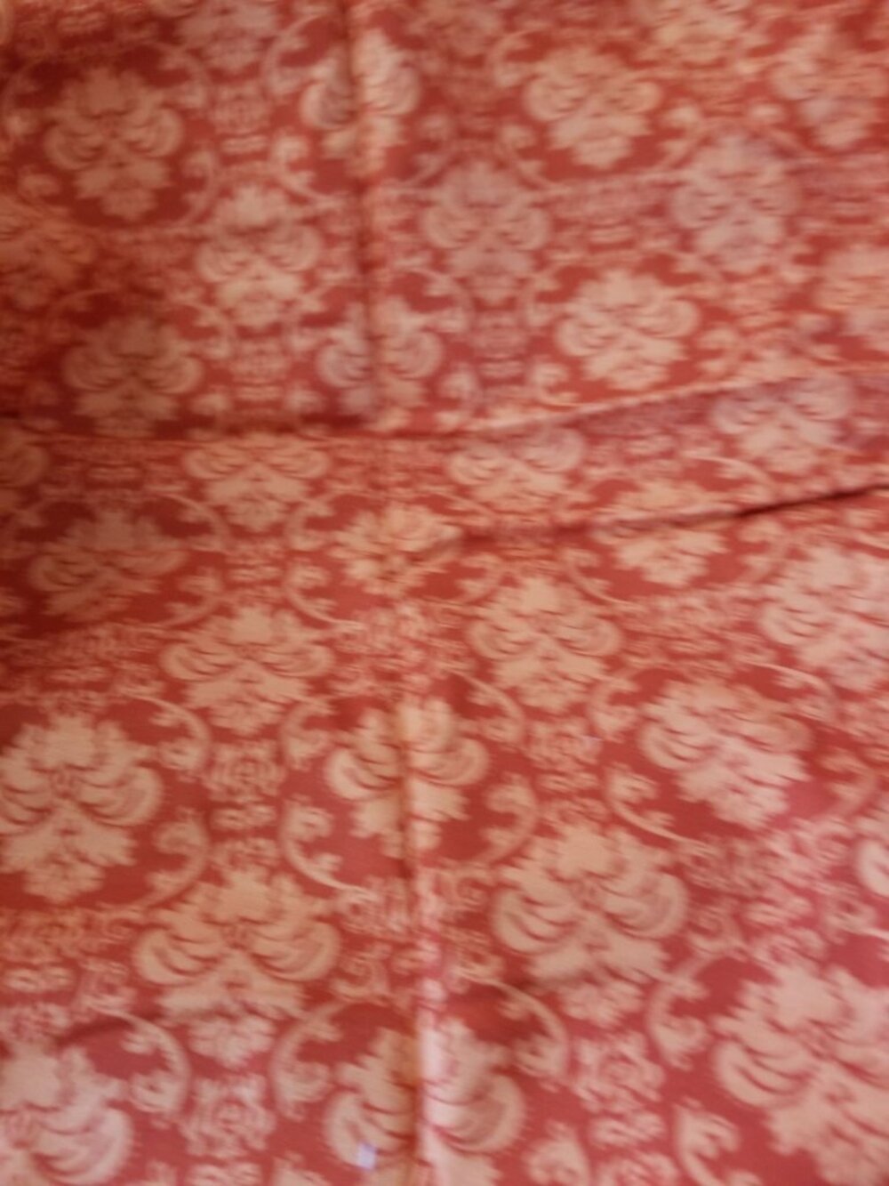 Material Orange Cotton Embossed Flowers Crest Fabric 44" x 28" JoAnn Cotton